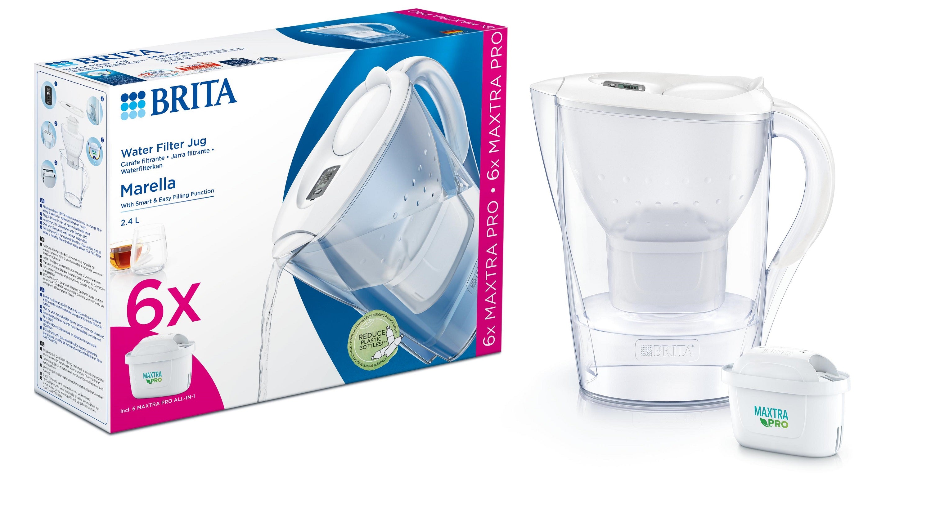 Brita Waterfilterbundel Marella Cool white + 6 MAXTRA 7.00 Stuks