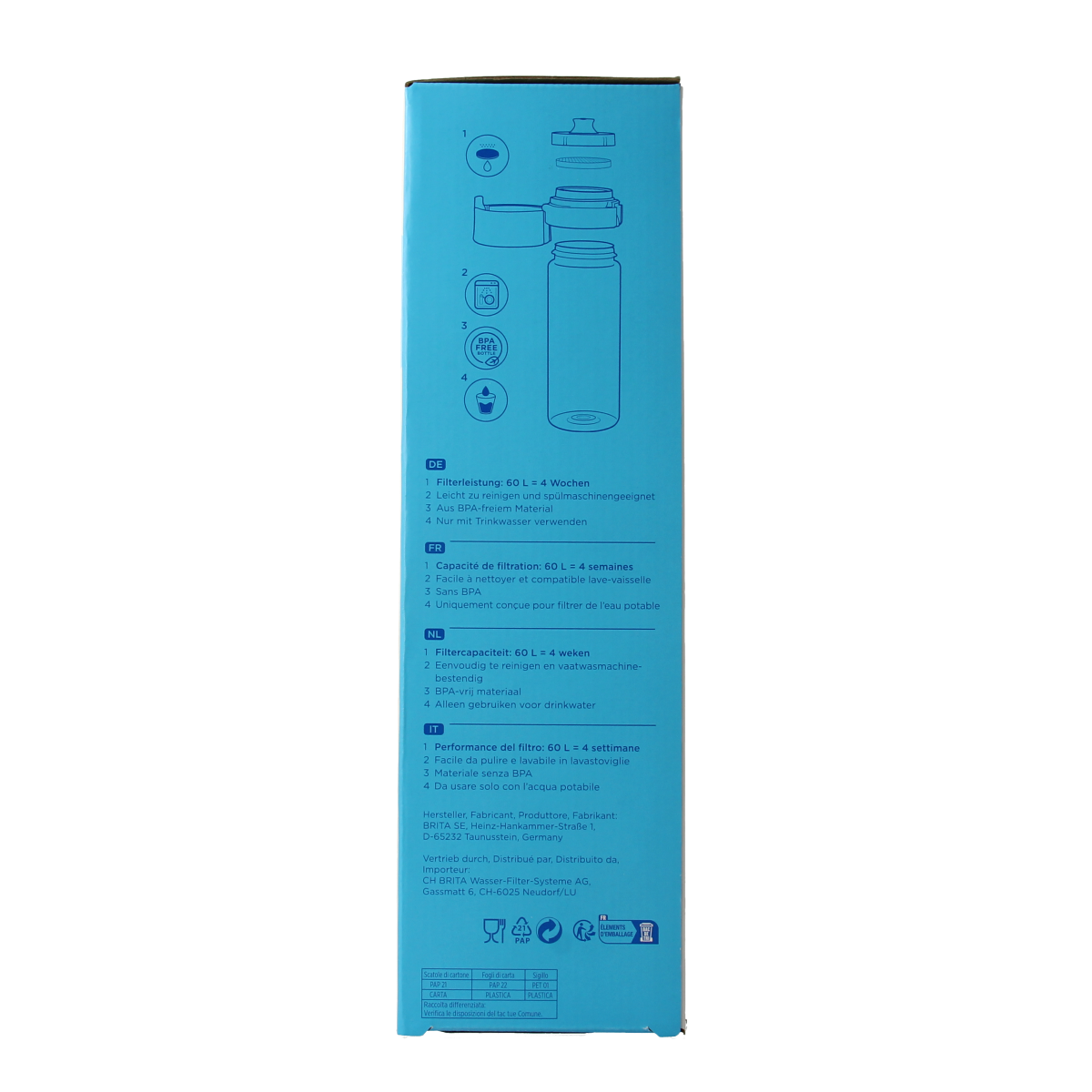Brita BRITA waterfilterfles lightblue 3.00 Stuks