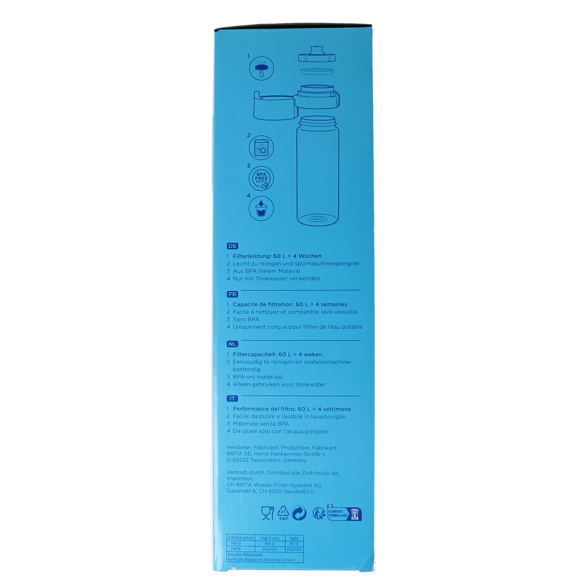 Brita BRITA waterfilterfles lightgreen 3.00 Stuks