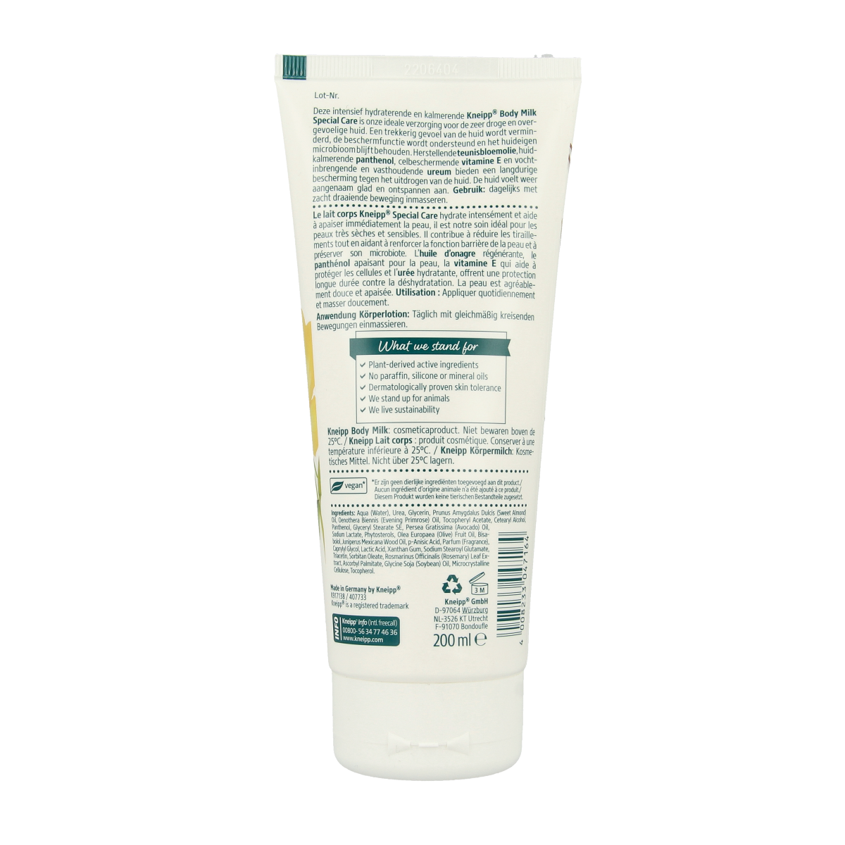 Kneipp Special care body milk +10% ureum teunisbloem 200.00 Milliliter