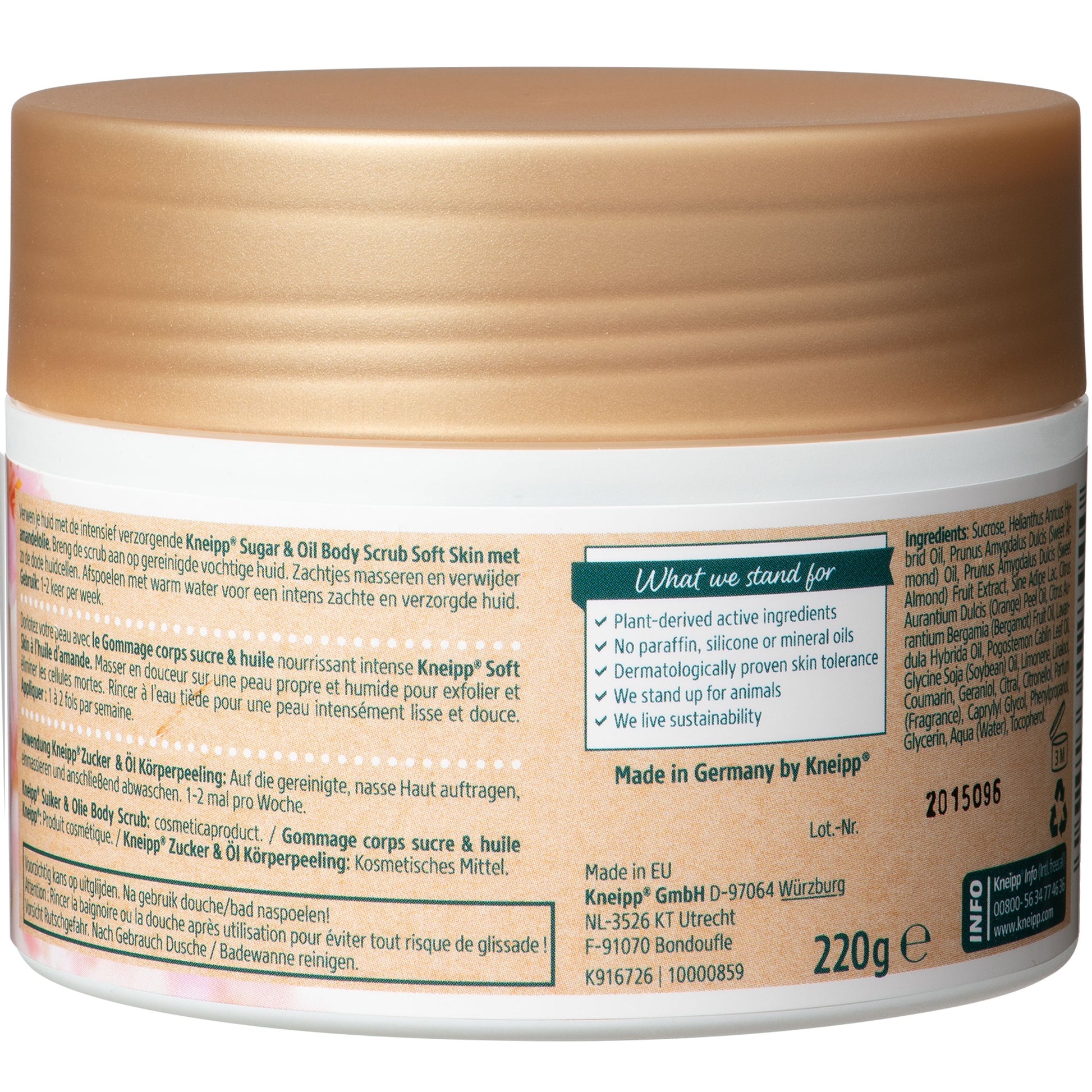 Kneipp Soft skin sugar & oil body scrub amandelolie 220.00 Gram