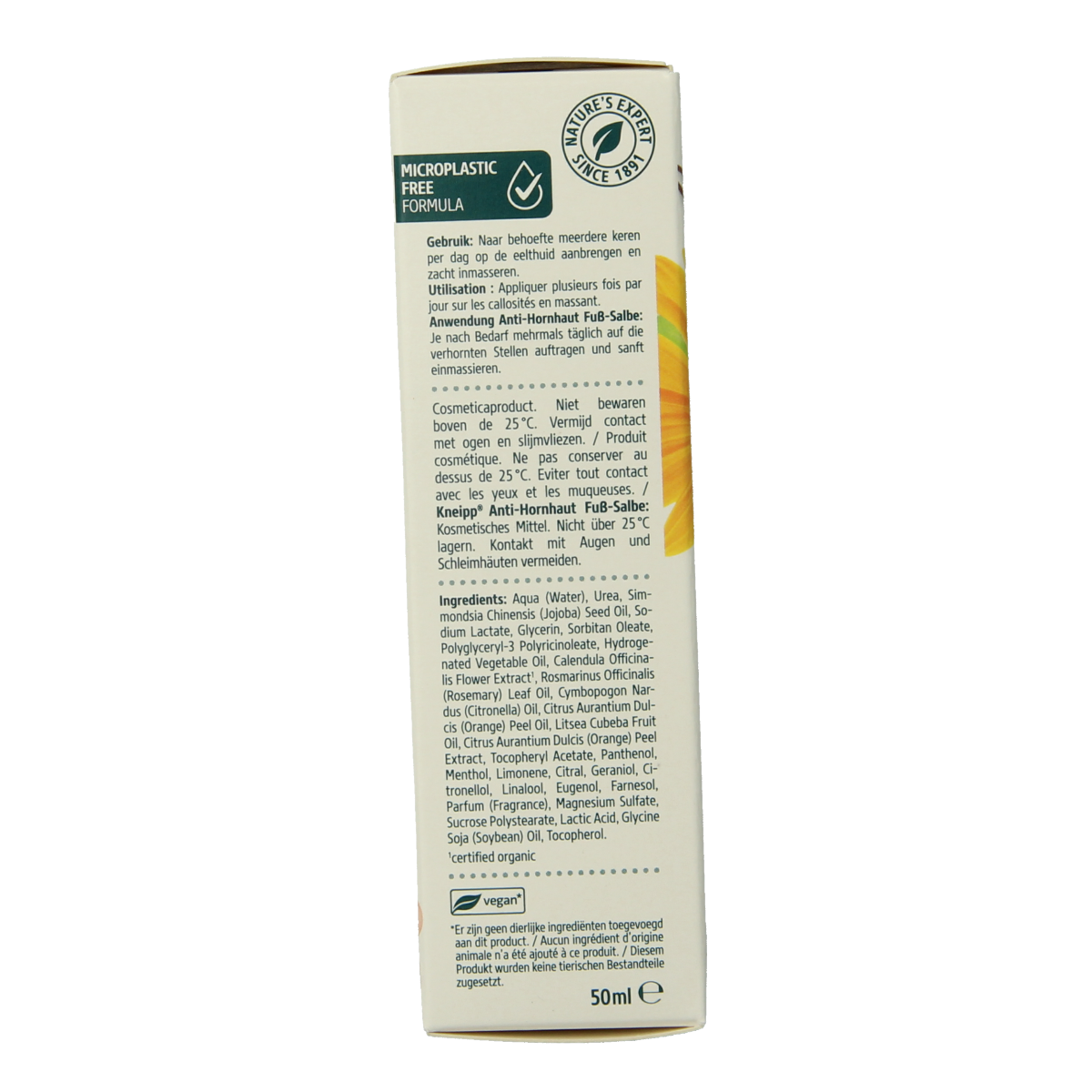 Kneipp Foot care eeltcreme calendula sinaasappelolie 50.00 Milliliter