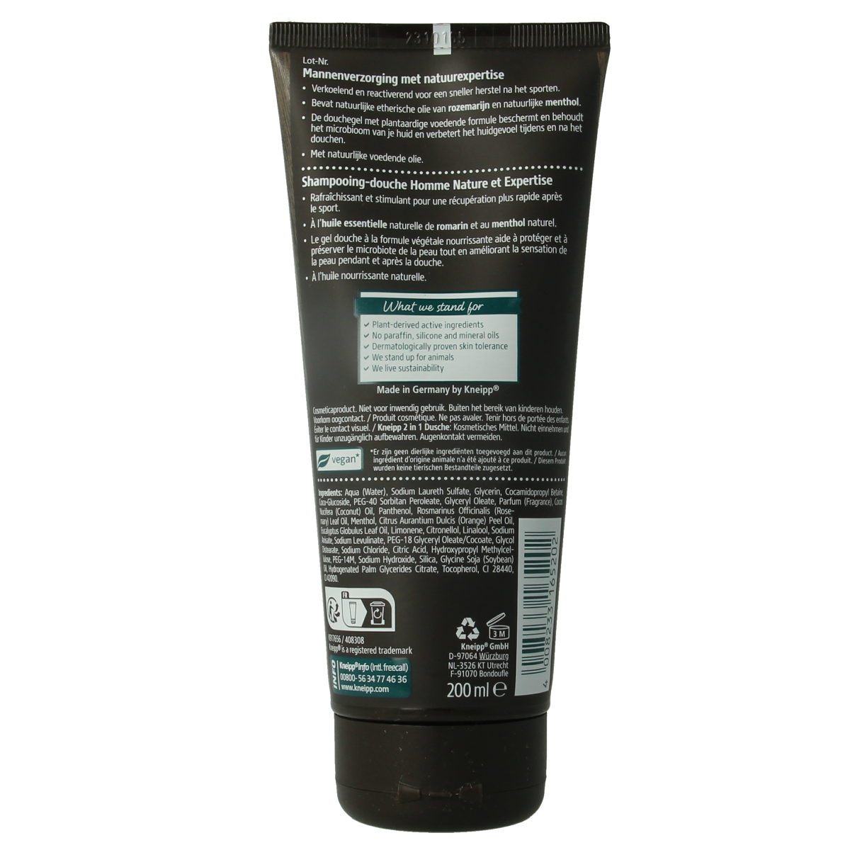 Kneipp Men body & hair 2-in-1 douche sport 200.00 Milliliter