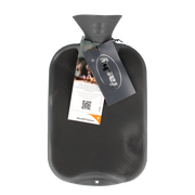 Fashy Kruik warmwater zak antraciet enkele ribbel 2.00 Liter