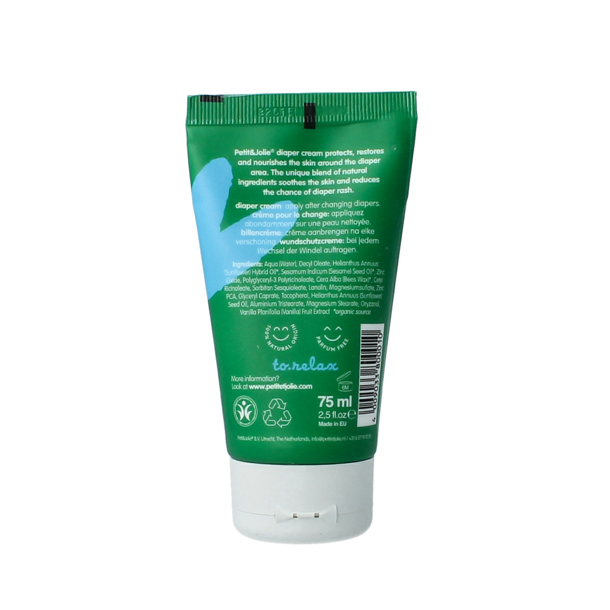 Petit et Jolie Diaper cream / zinkzalf 75.00 Milliliter