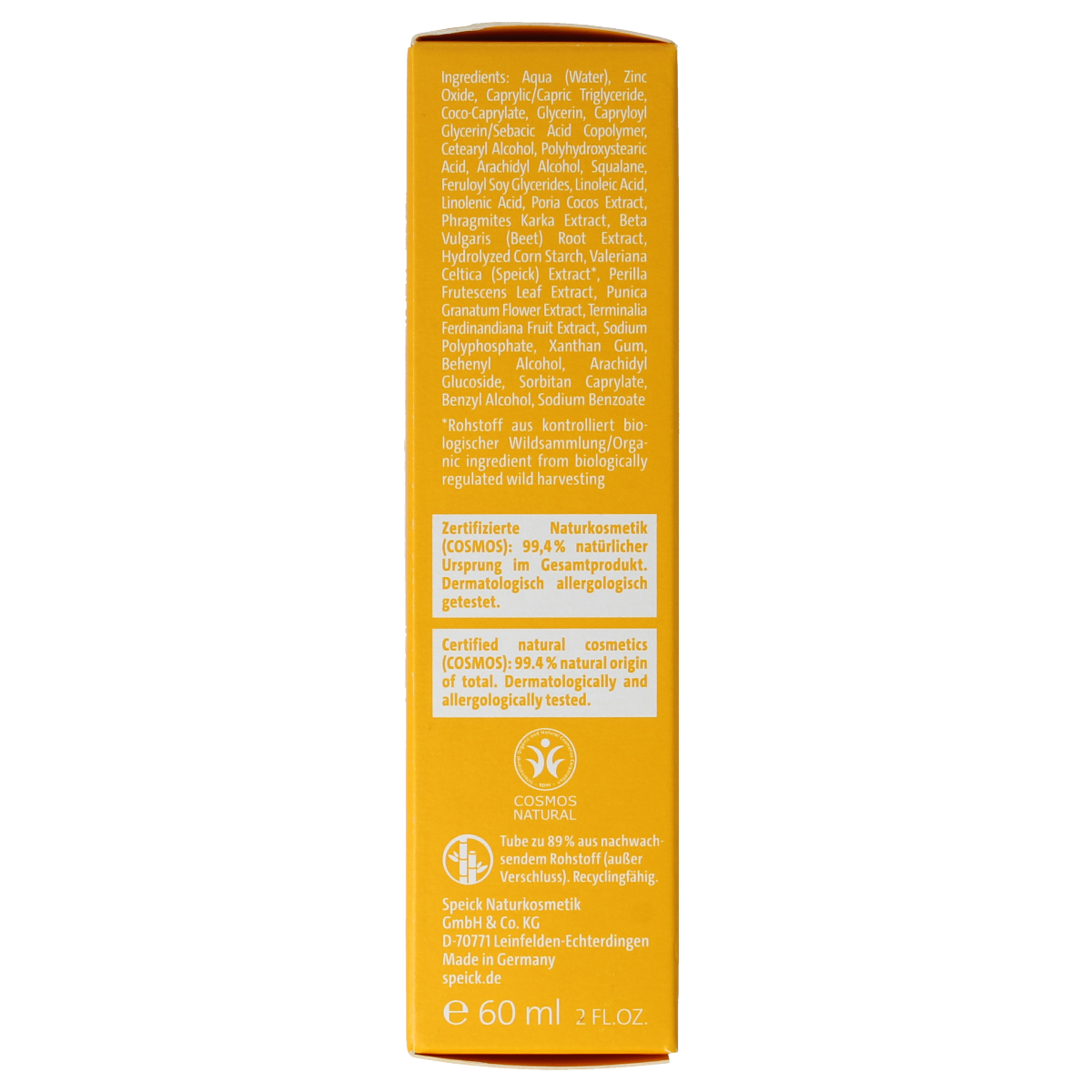 Speick Sun zonnecreme factor 50 bio 60.00 Milliliter