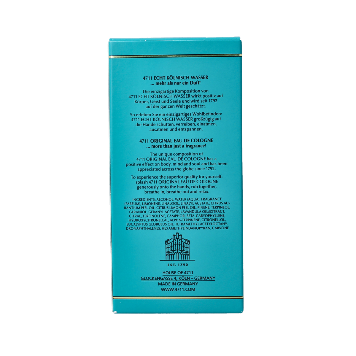 4711 Eau de cologne molanus bottle 100.00 Milliliter