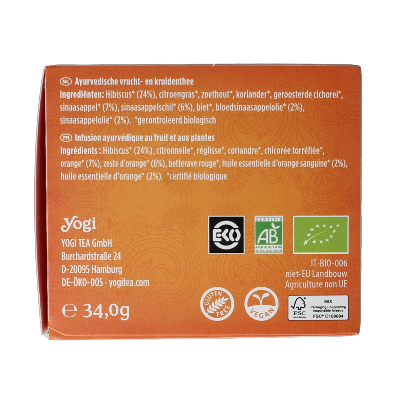 Yogi Tea tangy blood orange bio 17 Zakjes