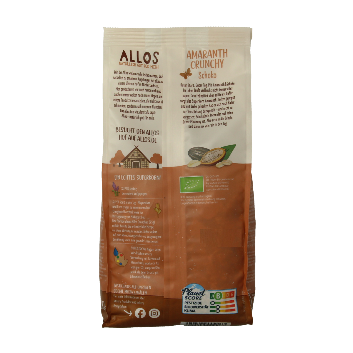 Allos Crunchy amarant chocolade bio 400.00 Gram