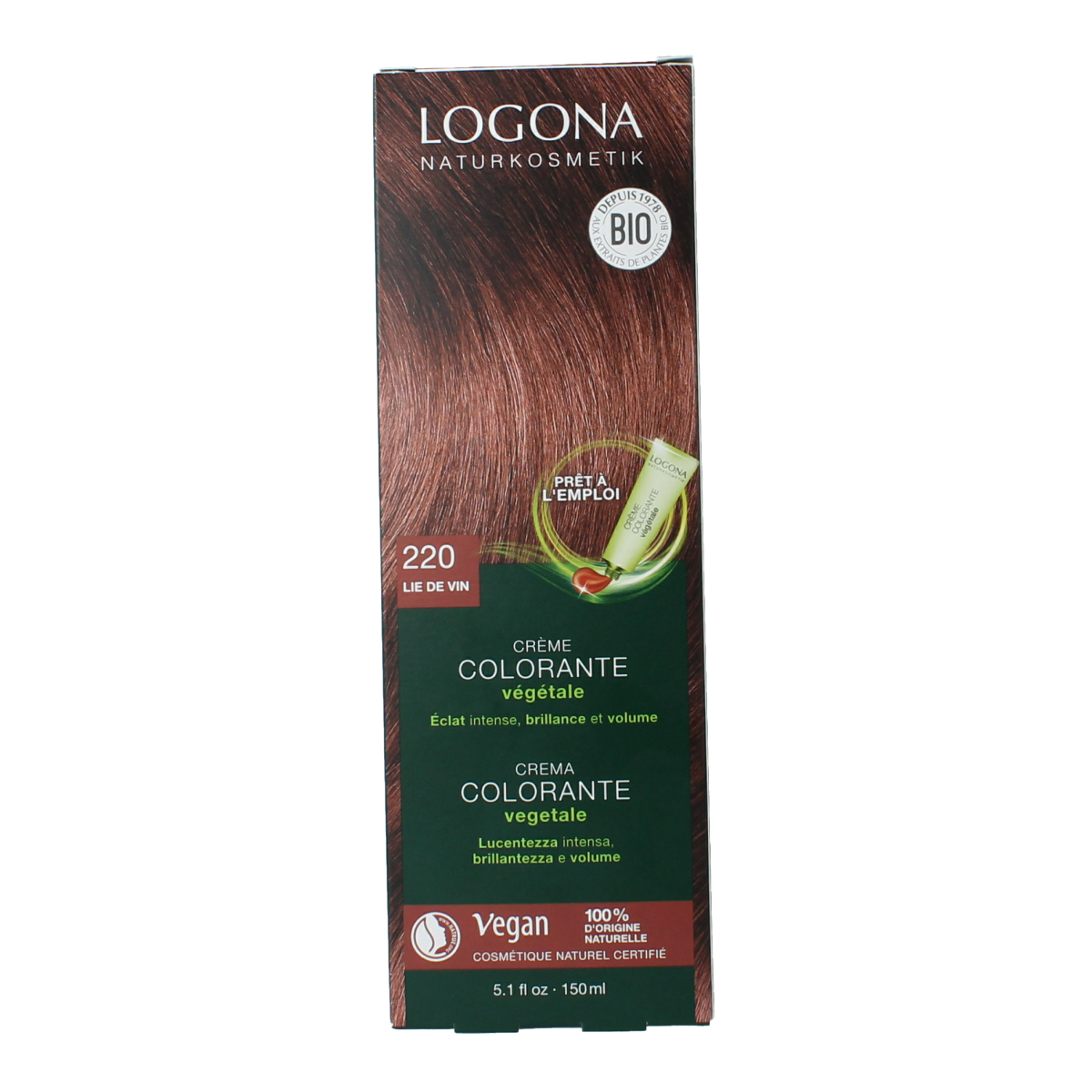 Logona Color creme 220 bordeaux 150.00 Milliliter