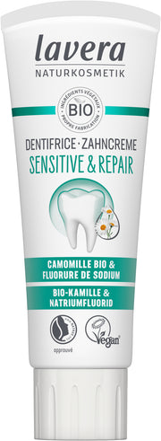 Lavera Tandpasta sensitive & repair bio 75 Milliliter