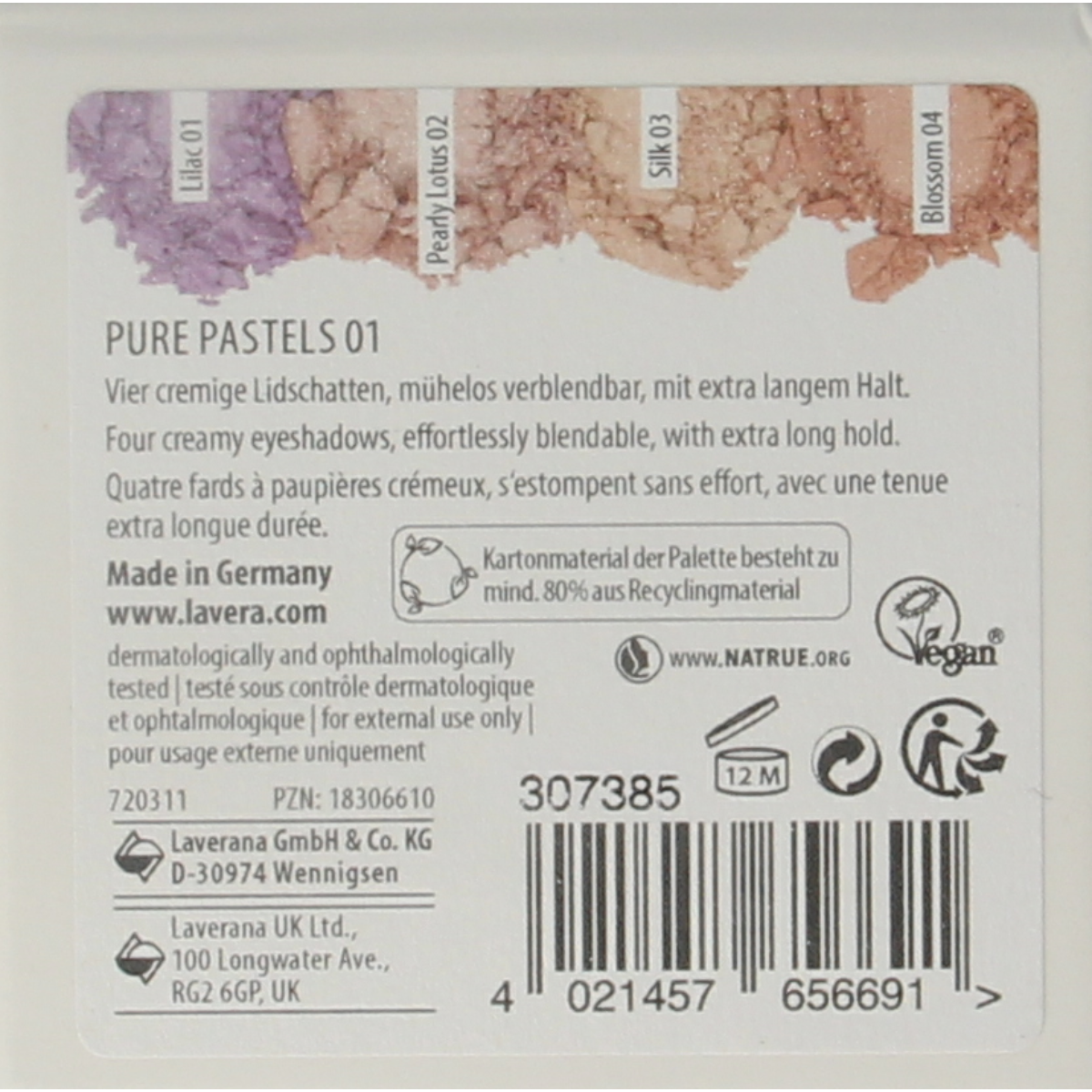 Lavera Signature colour eyeshadow pure pastels 01 bio 1.00 Stuks