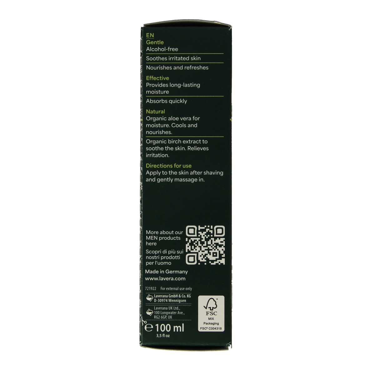 Lavera Men sensitiv aftershave balm bio 100.00 Milliliter