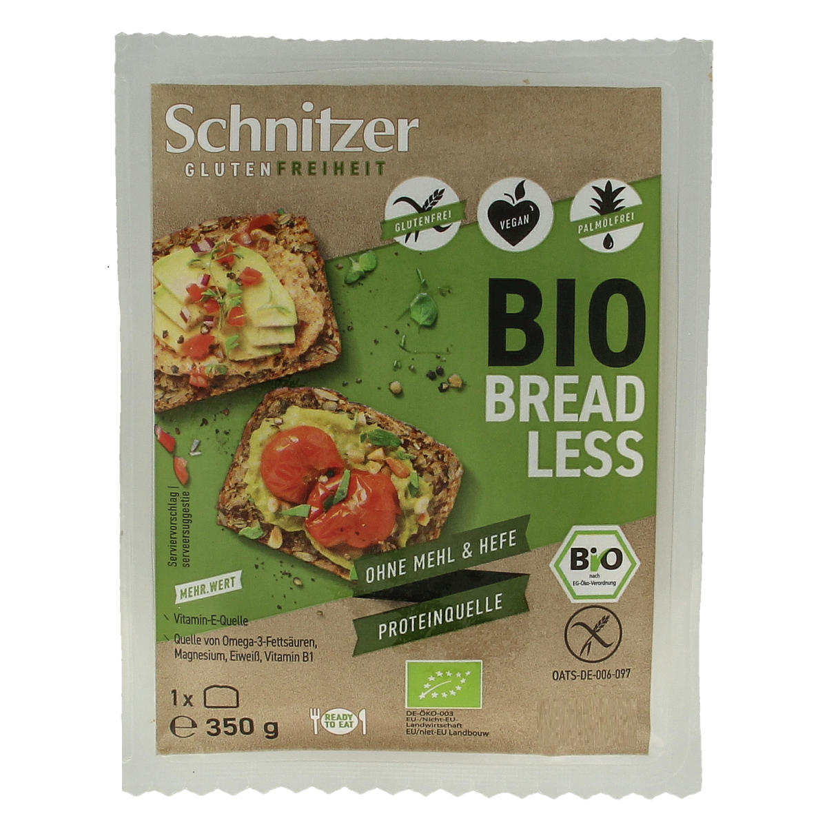 Schnitzer Breadless brood glutenvrij  bio 350.00 Gram