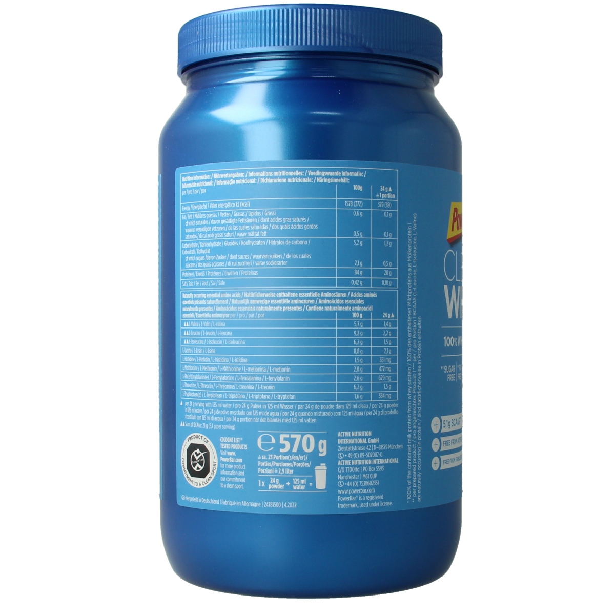 Powerbar Protein clean whey vanilla 570.00 Gram