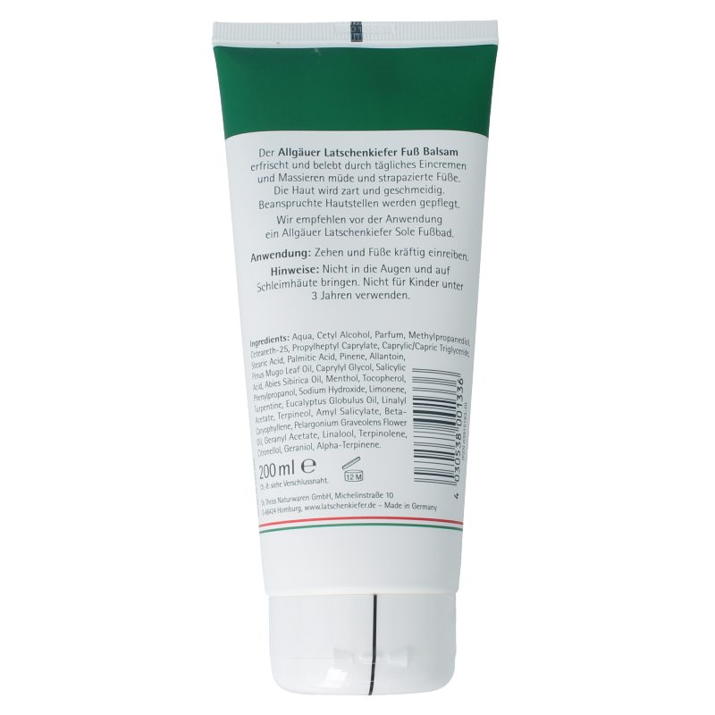 Allgauer Latshen Kiefer Voetbalsem allgasan 200 Milliliter