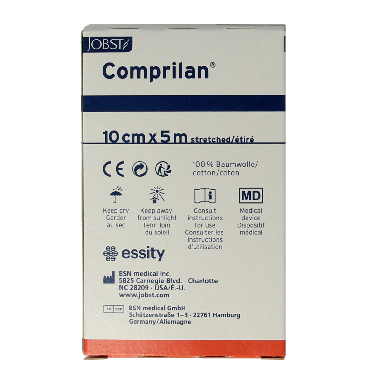 Comprilan Korte rek zwachtel 5m x 10cm 1.00 Stuks