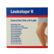 Leukotape K elastische tape 5m x 5cm huidkleur  1 Stuks