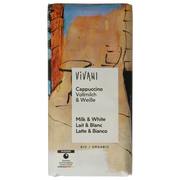 Vivani Chocolade melk en wit cappuccino bio 100 Gram