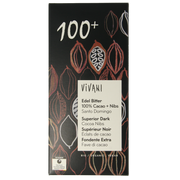 Vivani Chocolade puur 100% + cacao nibs bio 80.00 Gram