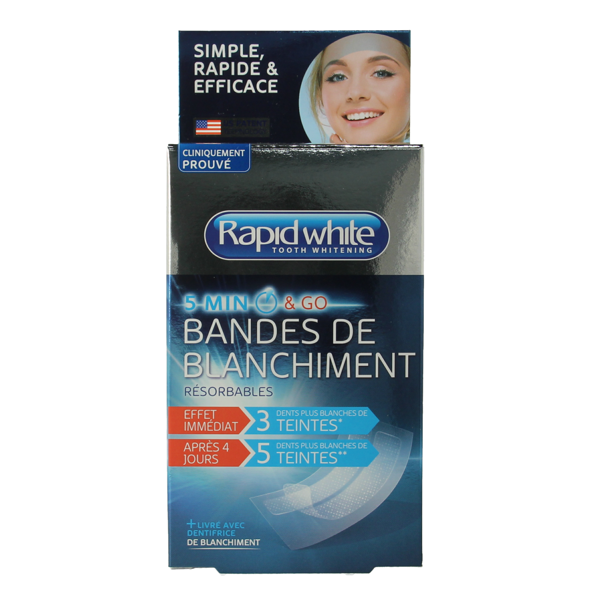 Rapid White Bleaching strips 8.00 Sachets