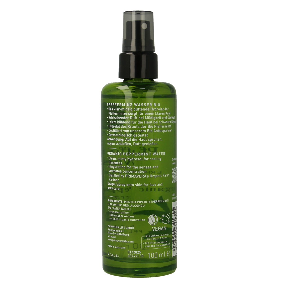 Primavera Peppermint water 100.00 Milliliter