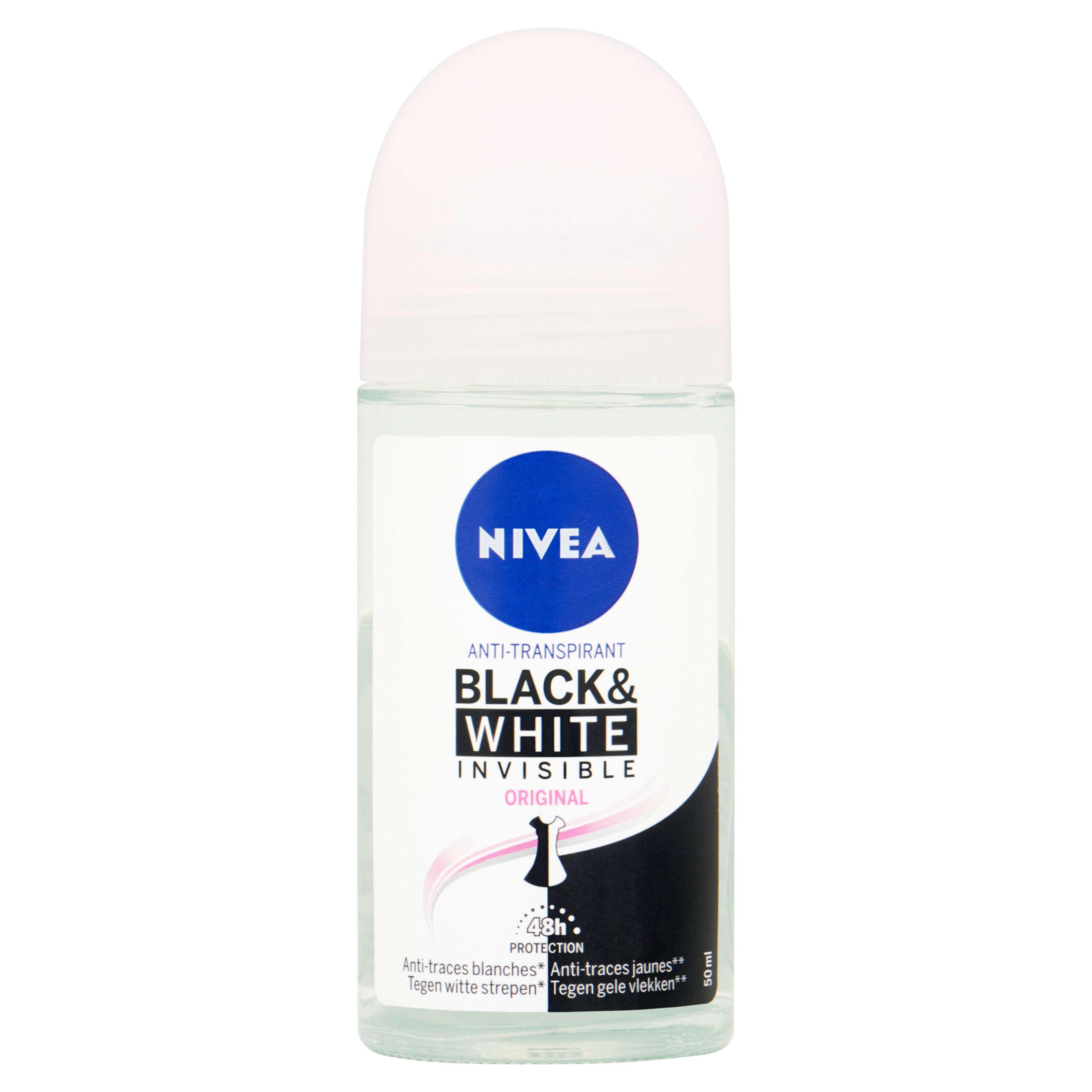 Nivea Deodorant roller invisible black & white clear 50.00 Milliliter