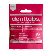 Denttabs Tandpasta tabletten aardbei met fluor vegan 125.00 Stuks