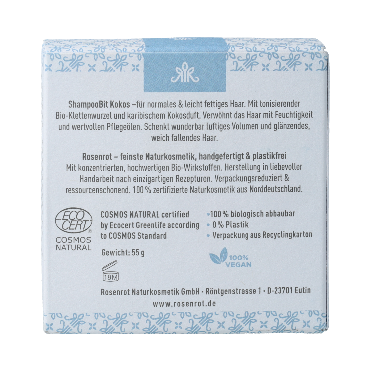 Rosenrot Solid shampoo coconut 60.00 Gram