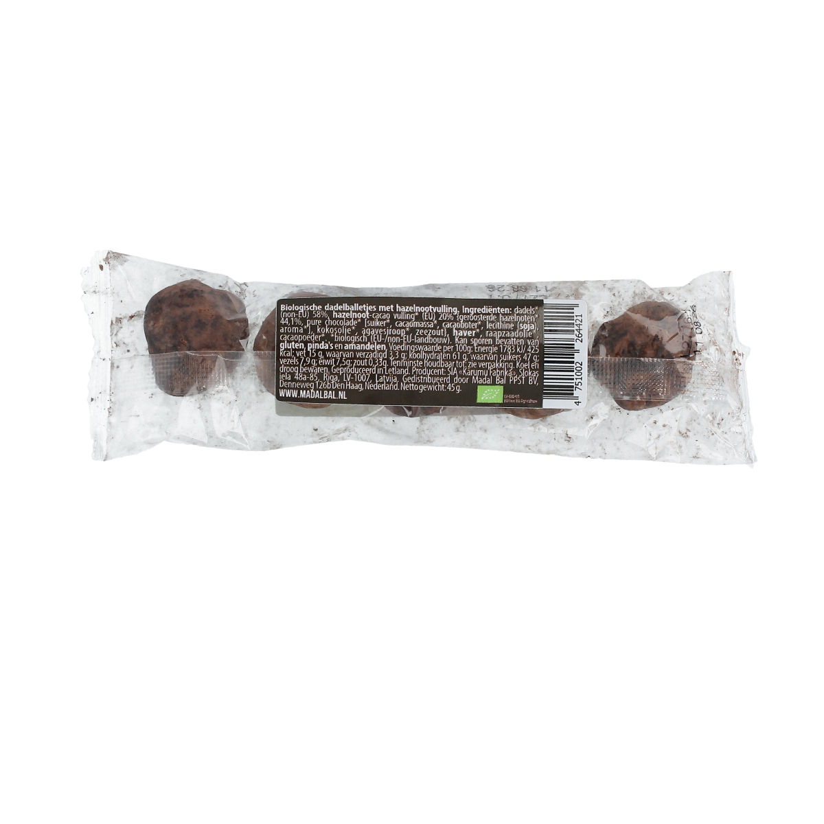 Bioyuga Date balls hazelnut & cacao cream bio 45.00 Gram