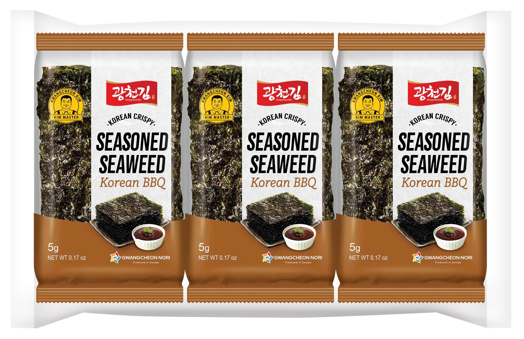 KC Nori Seaweed snack bbq 3x5gram 15 Gram