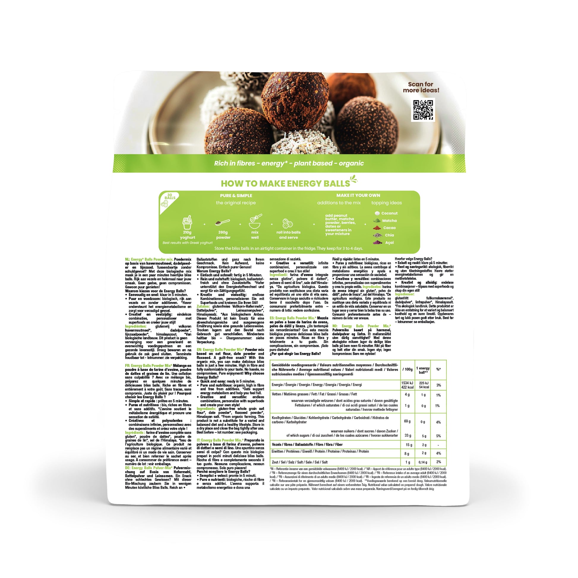 Purasana Purasana Glutenvrije Energy balls BIO 390.00 Gram