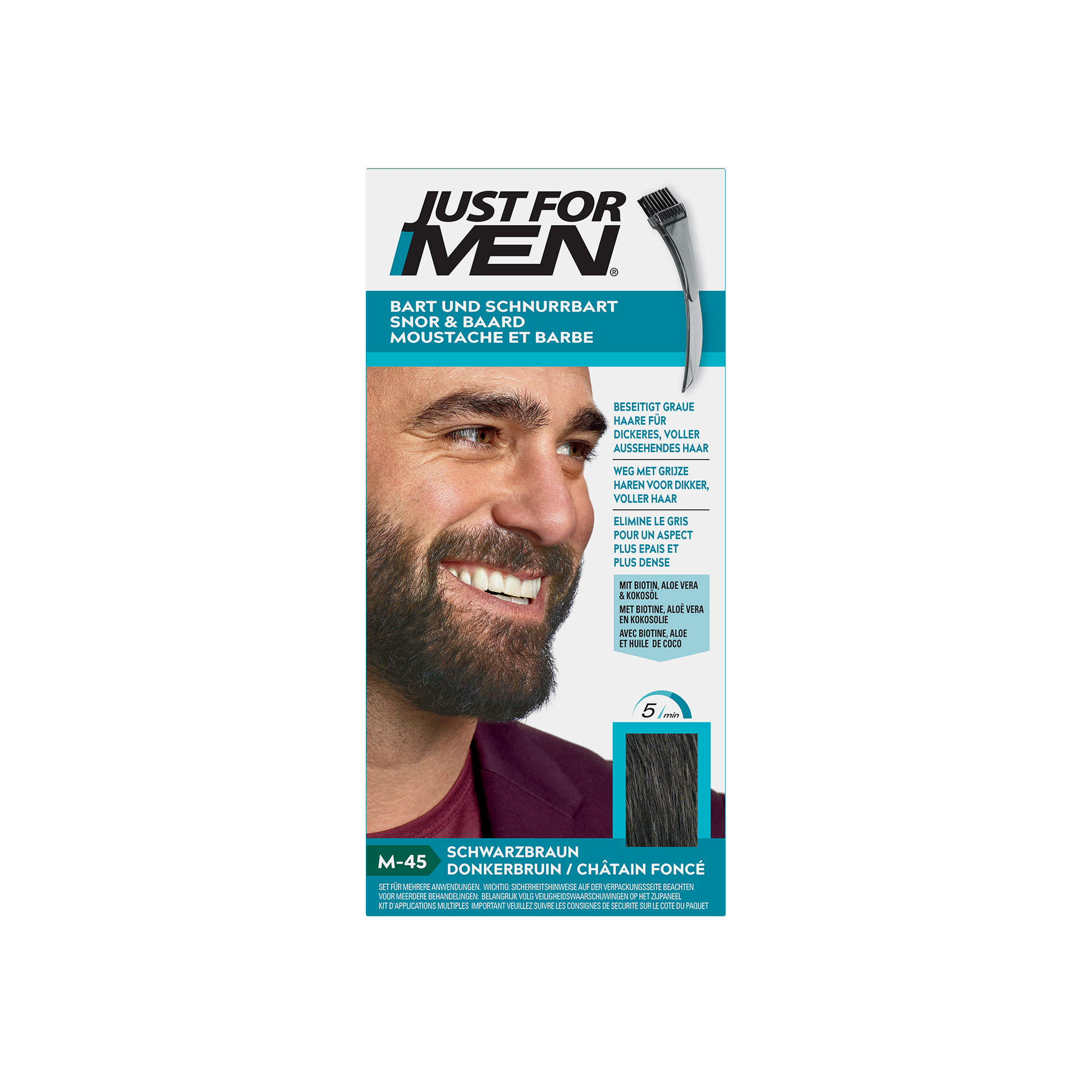 Just For Men Snor & baard donkerbruin M45 14 Gram