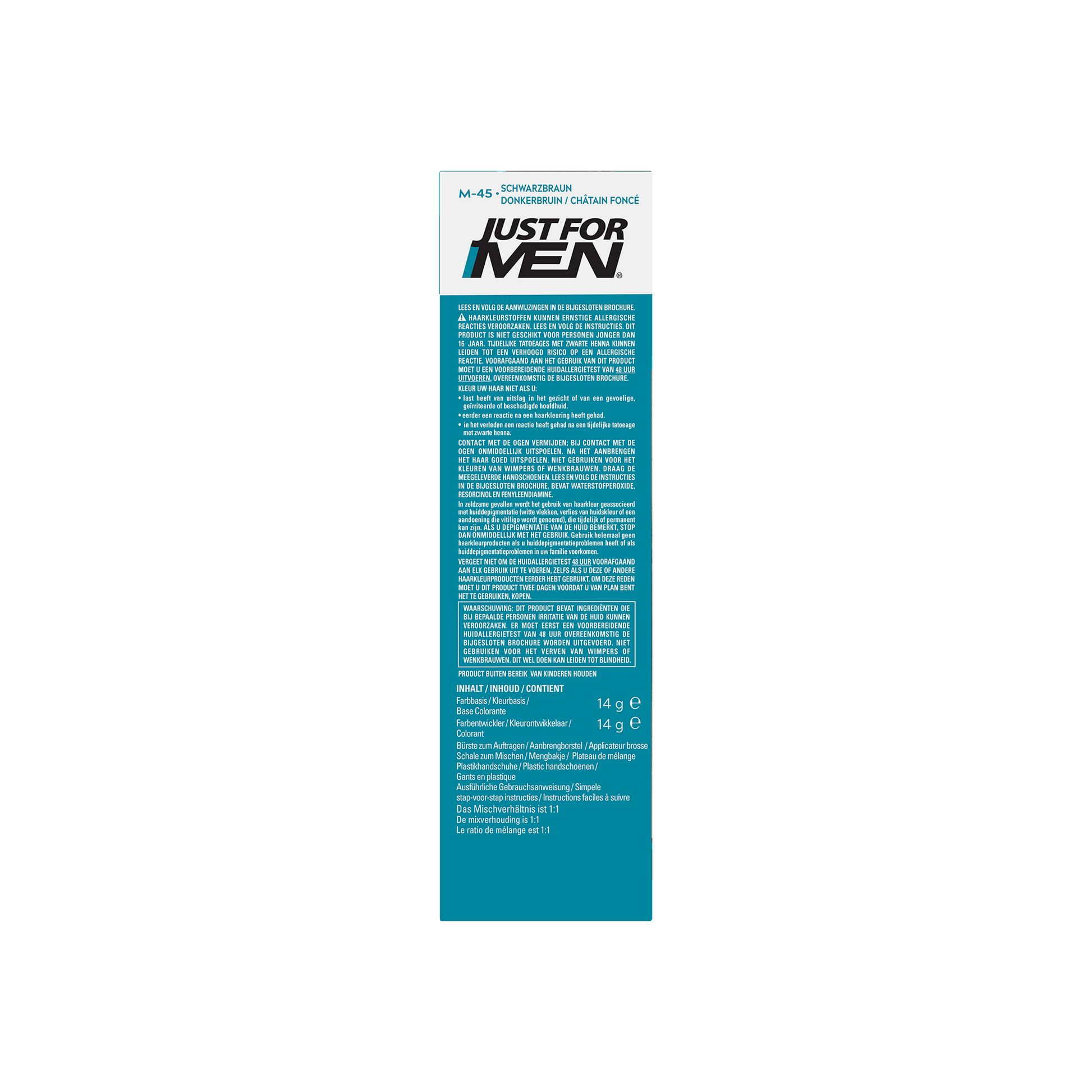 Just For Men Snor & baard donkerbruin M45 14 Gram