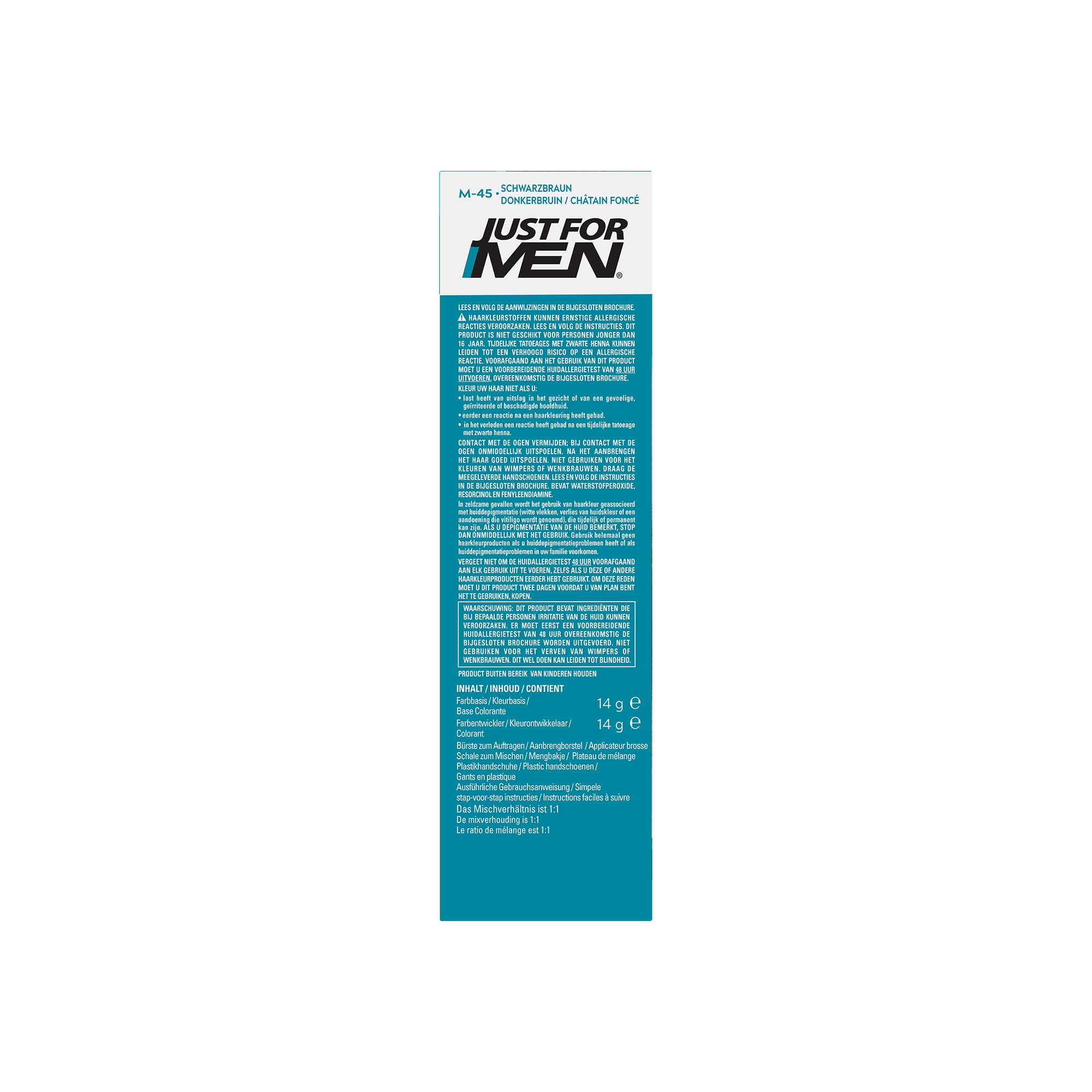 Just For Men Snor & baard donkerbruin M45 14 Gram