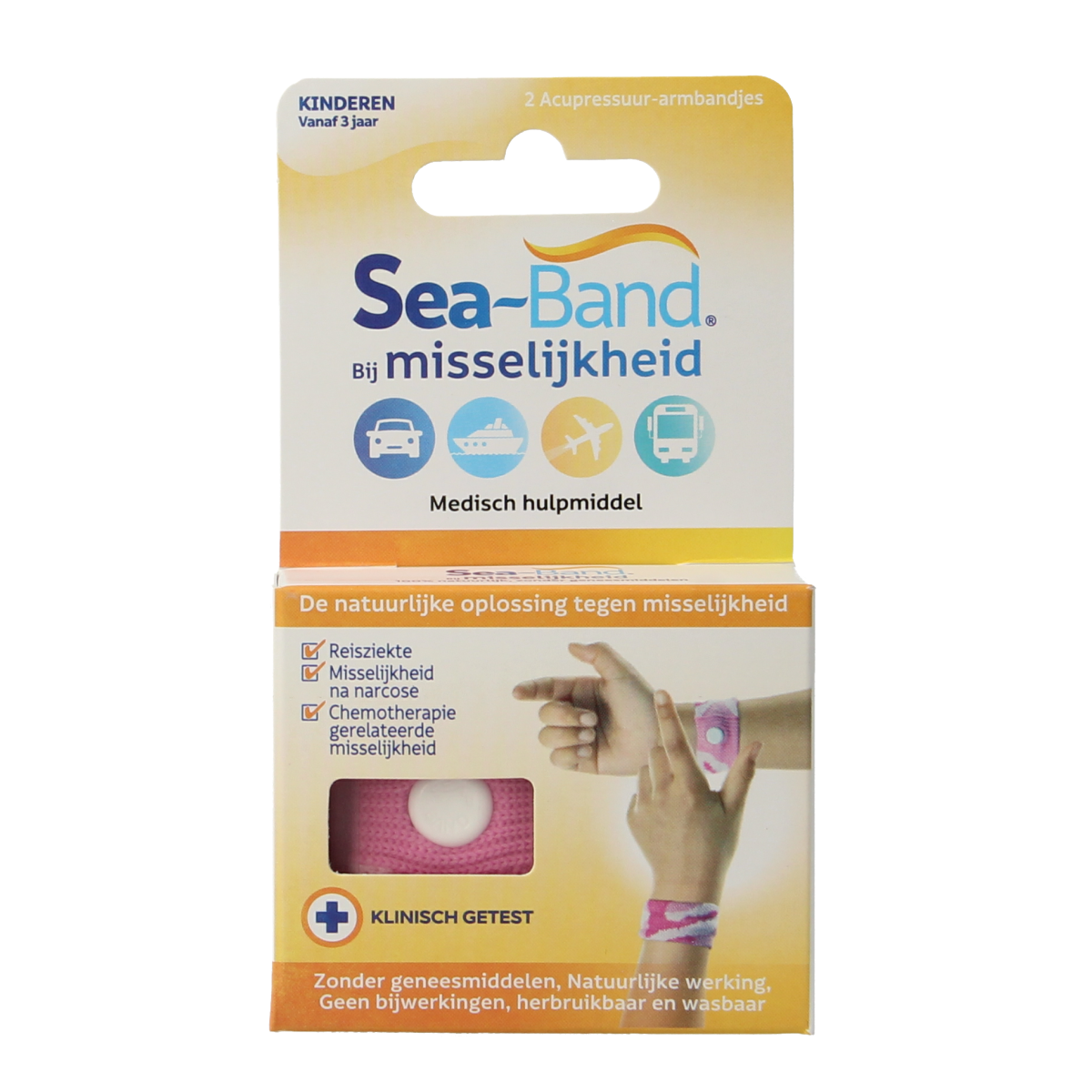 Sea Band Polsband kinderen roze 1.00 Paar