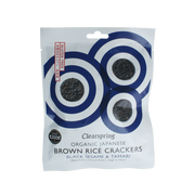 Clearspring Bruine rijst crackers zwarte sesam & tamari bio 40 Gram