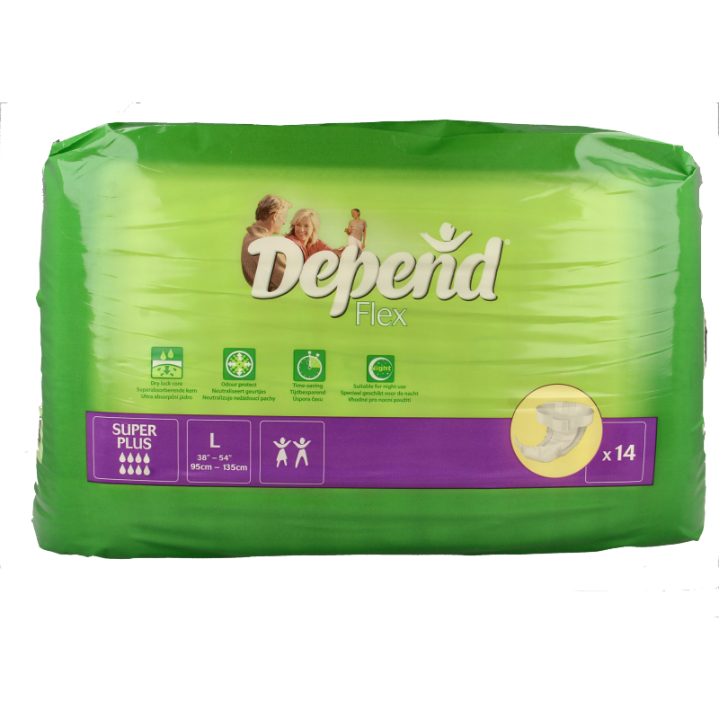 Depend Flex super+ maat L 14 Stuks