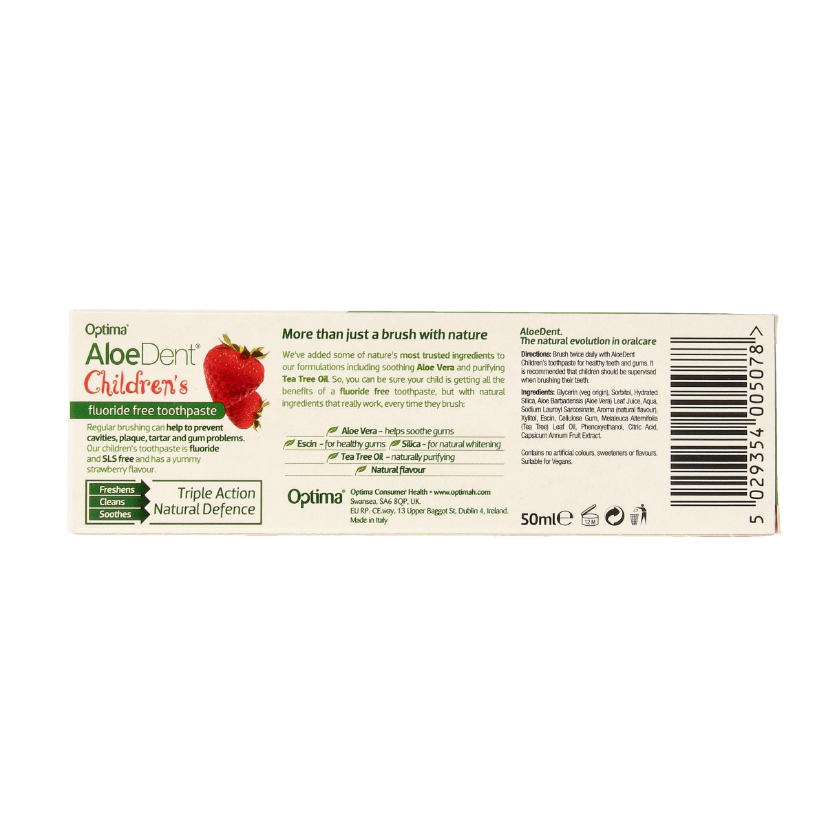 Aloe Dent Tandpasta aloe vera kinder fluor free 50.00 Milliliter