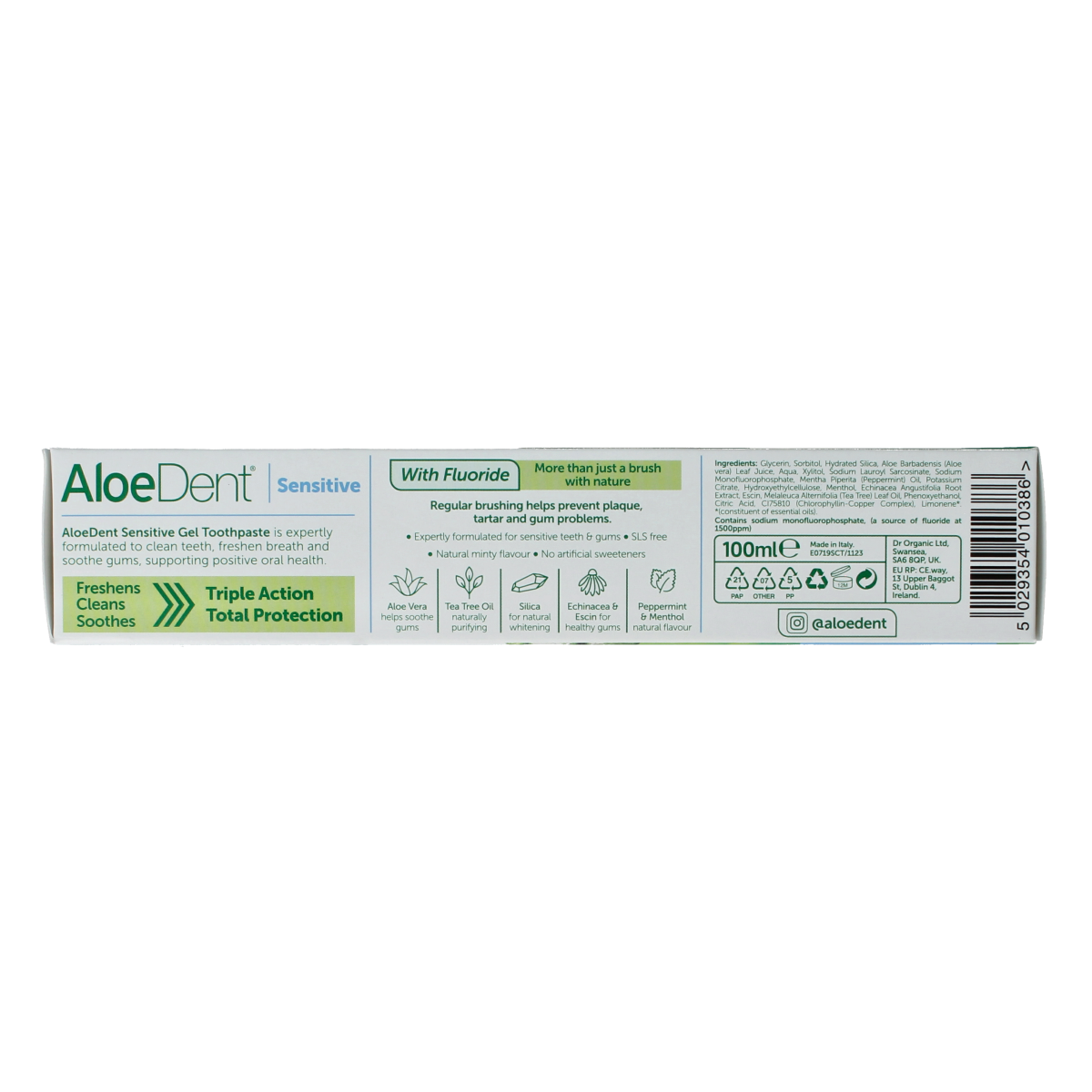 Aloe Dent Tandpasta aloe vera sensitive with fluor 100.00 Milliliter