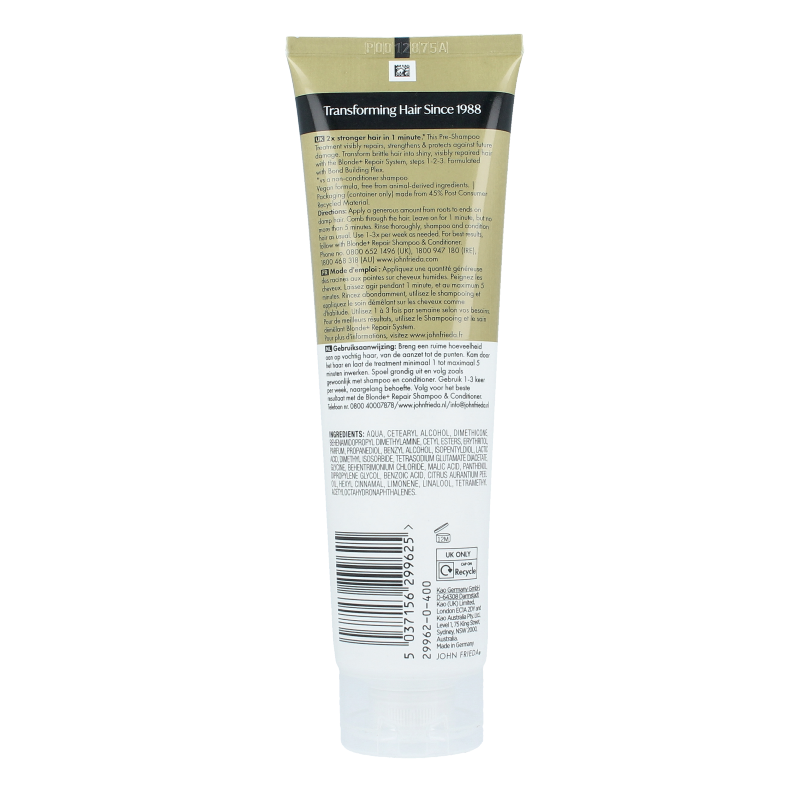 John Frieda Pre-shampoo blonde+ repair bond building 100 Milliliter