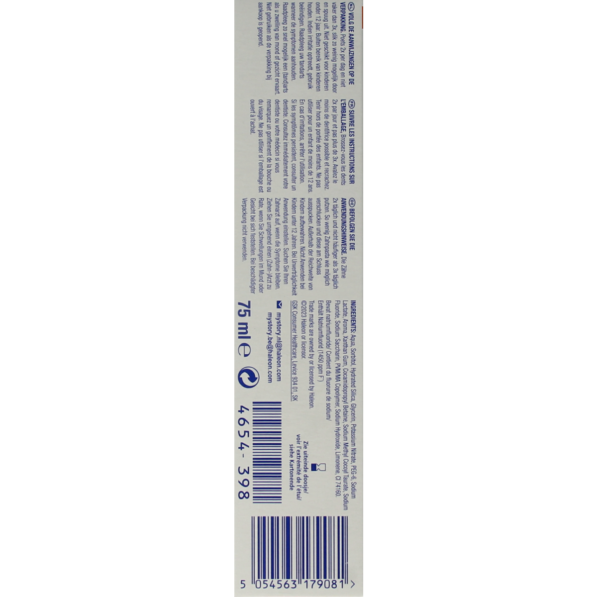 Sensodyne Tandpasta  proglasur active shield whitening 75.00 Milliliter