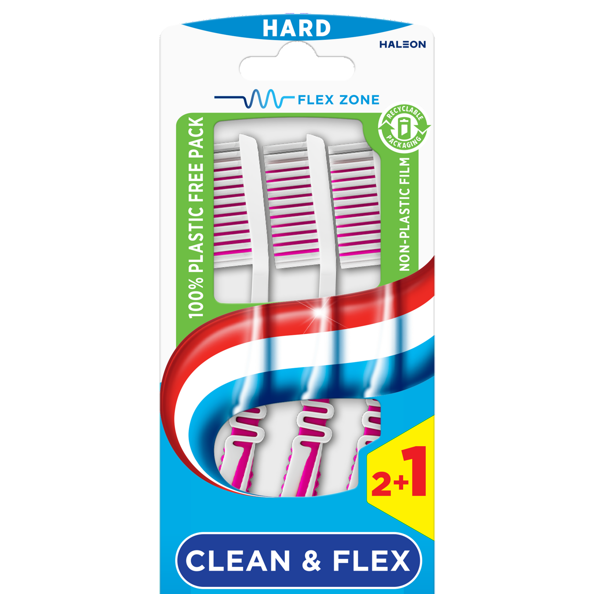 Aquafresh Tandenborstel clean & flex hard 3.00 Stuks