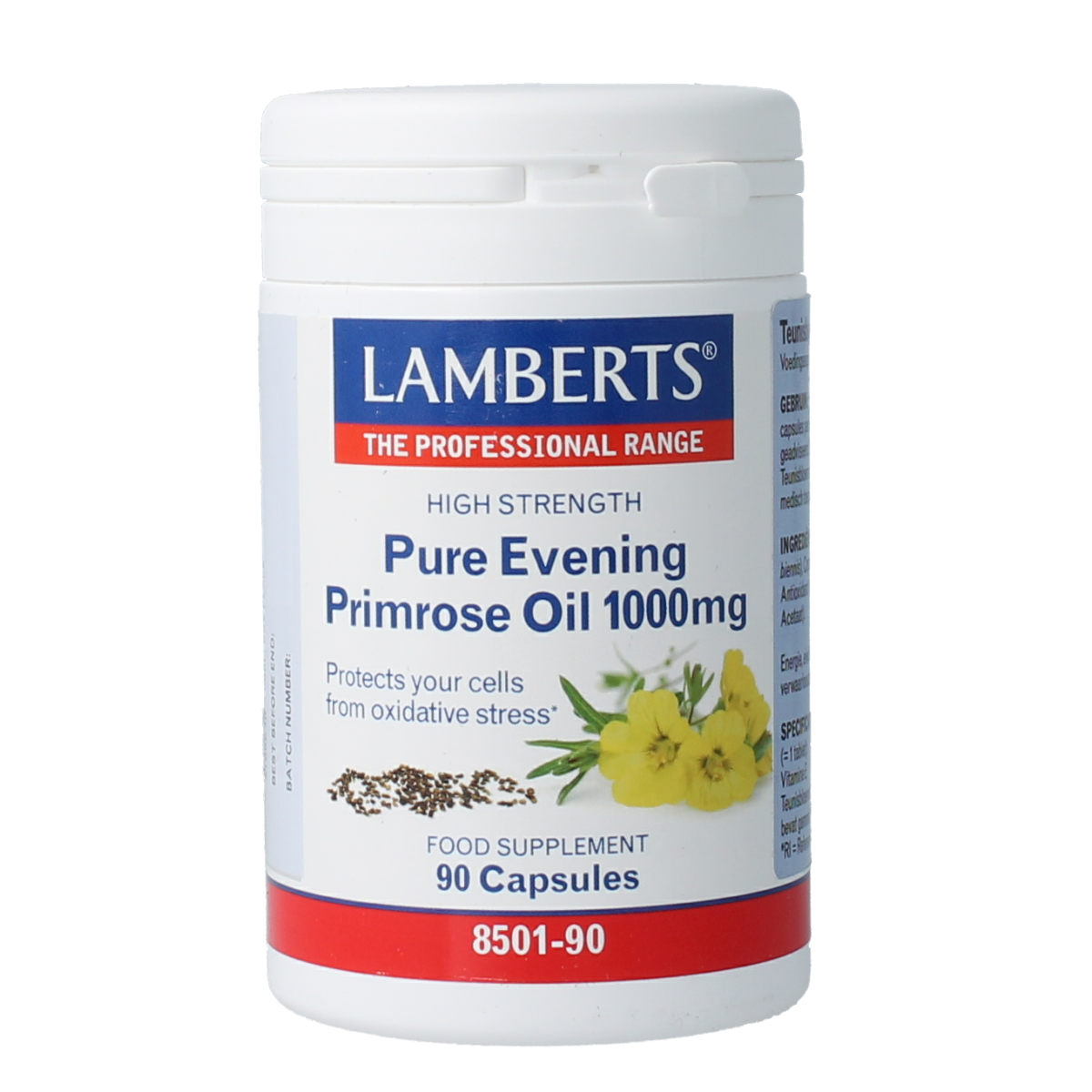 Lamberts Teunisbloemolie 1000mg (pure evening primrose oil) 90.00 Capsules