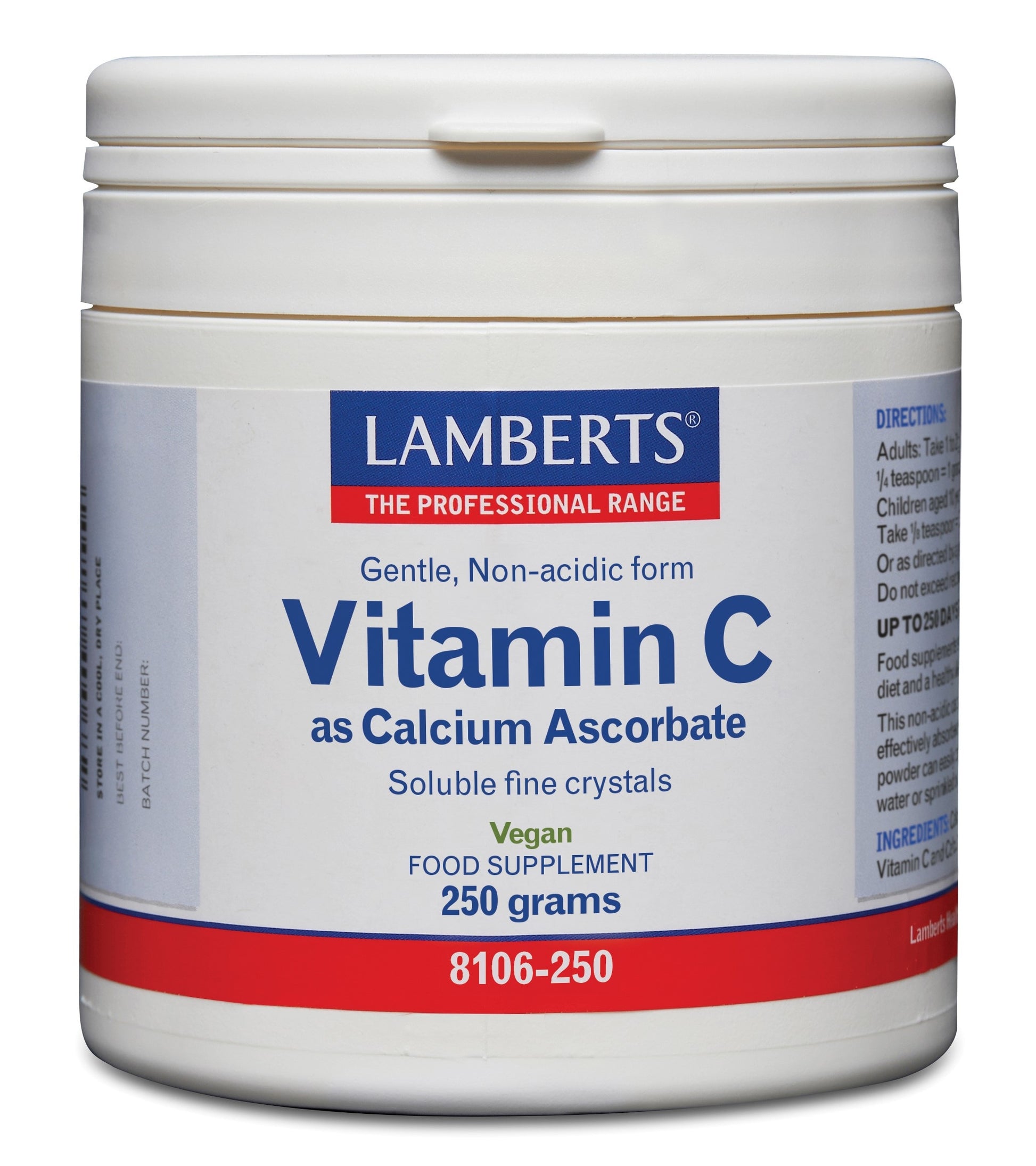Lamberts Vitamine C (calciumascorbaat) poeder 250.00 Gram