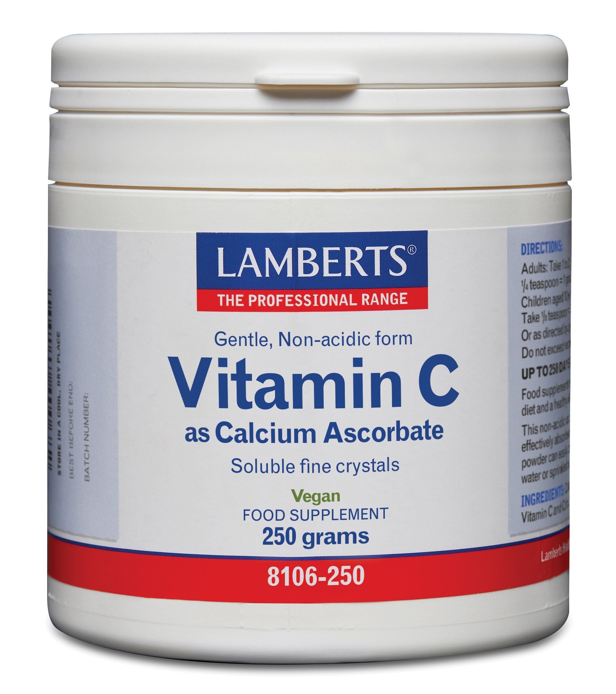 Lamberts Vitamine C (calciumascorbaat) poeder 250.00 Gram