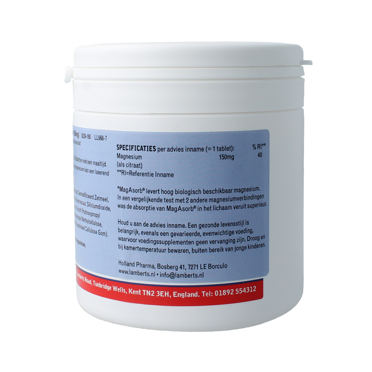 Lamberts MagAsorb (magnesiumcitraat) 150mg 180.00 Tabletten