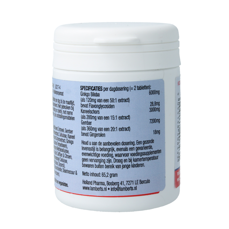Lamberts Veintain (met ginkgo, kaneel) 60 Tabletten