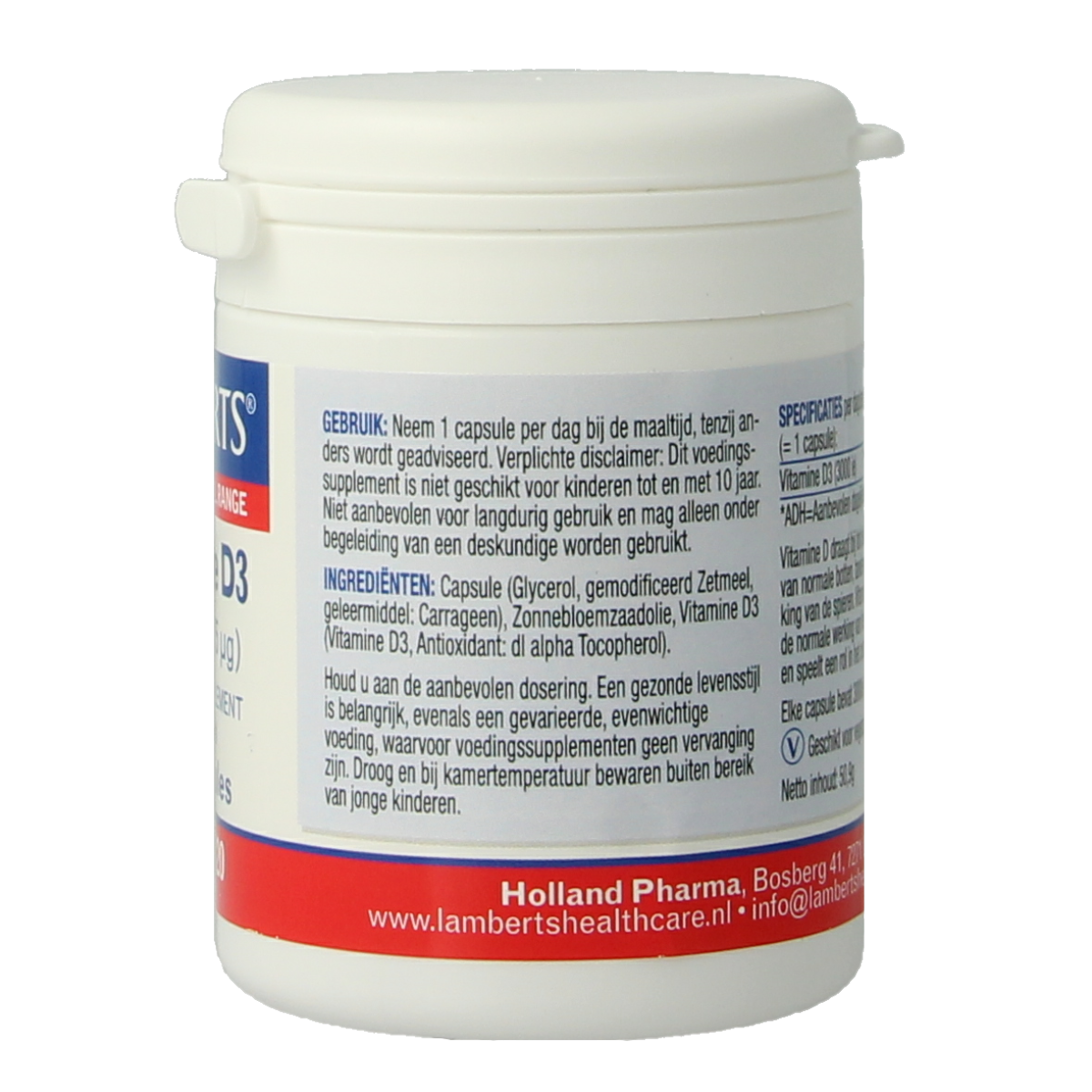 Lamberts Vitamine D3 3000IE 75mcg 120.00 Capsules