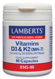 Lamberts Vitamine D3 2000IE en K2 90mcg 90.00 Capsules